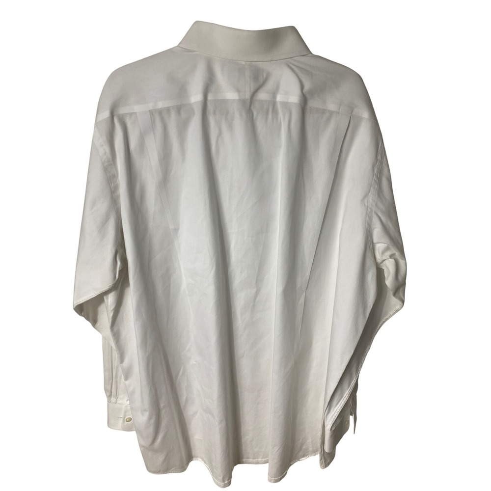 Paul Fredrick Shirt 18 1/2 -36 White Pinpoint Cotton Mens Monogrammed TSW - Picture 2 of 8